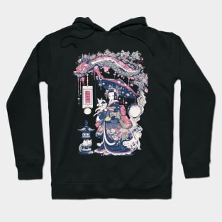 Japanese Girl With Dragon and Cats T-Shirt 08 Hoodie